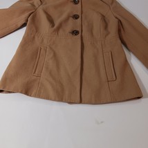 Old Navy Women’s Camel Button Front Raffle Collar Coat Jacket Pockets Size M image 11