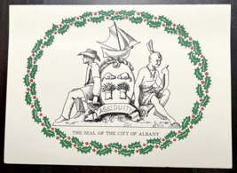 VTG New York Governor &amp; Mrs Nelson Rockefeller City of Albany NY Holiday Card - £33.96 GBP