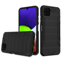 Armor Metallic Design Hybrid Black For Samsung A22 Celero 5G - £6.16 GBP