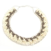White Treasures Silver Crystal-Synthetic Coral Dramatic Necklace - £50.55 GBP