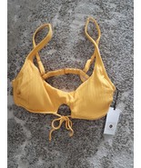 Shade &amp; Shore Women&#39;s Yellow Ribbed Keyhole Front Bikini Swim Top Size M... - $335.37 MXN