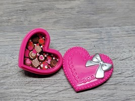 Barbies Pink/Silver Bow Heartshaped Valentines Day Chocolates Inside Candy Box - £7.28 GBP