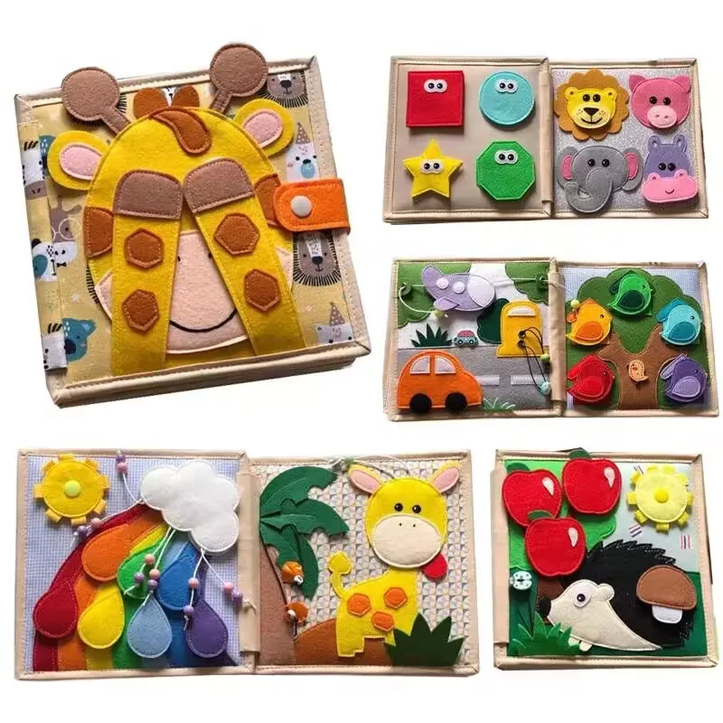 Baby Felt Quiet Books Montessori Toys Sensory Activity Busy Book Toddler - £15.20 GBP+