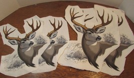 WILDLIFE DEER WHITETAIL  -APPLIQUE Fabric  Vintage 2 SIZES - £8.63 GBP