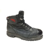 Red Wing 971 Truwelt Vibram 6&quot; Boots Black Leather Steel Toe Men&#39;s 11.5 EE - £51.09 GBP