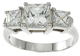 2.5 Ct Cubic Zirconia Engagement Ring 925 Sterling Silver Womens Size 8 - £9.15 GBP