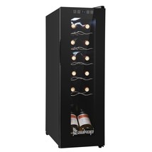 12 Bottle Compressor Wine Cooler Refrigerator w/Lock LED Digital Temperature New - £203.19 GBP