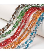 Z Bead Lot 5 strand Transparent Glass Beads Half Silver Plated 6x5 Ronde... - $16.87 CAD