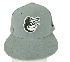 Baltimore Oriole&#39;s New Era 59 Fifty Hat Cap Gray Fitted Small 6 3/8 MLB - £10.80 GBP