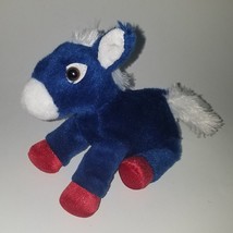 Aurora Blue Red White Donkey Horse Bean Bag Plush Pony 6" Stuffed Animal Toy - $14.80