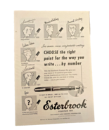 Esterbrook Fountain Pen Ad Advertisement 1950s 1955 Art Black &amp; White Sl... - €15,71 EUR
