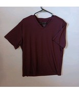 01. Algo T Shirt Mens L Maroon Striped V-Neck Performance Quick Dry SPF ... - $182.23 MXN
