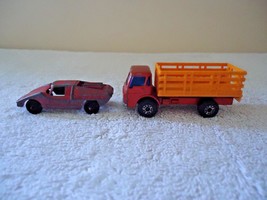Vtg Mixed Lot Of 2 Toy Cars,1,Fiat Abarth,1,1970 Lesney / Matchbox # 71 Cattle T - £8.85 GBP