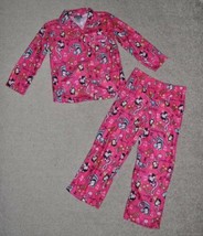 Girls Pajamas Joe Boxer Penguin Music Pink 2 pc Button Shirt &amp; Pants Fle... - $13.86