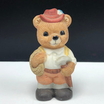 HOMCO TEDDY BEAR FIGURINE vintage 1406 porcelain cub yodeling germany pi... - $13.81