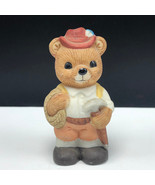 HOMCO TEDDY BEAR FIGURINE vintage 1406 porcelain cub yodeling germany pi... - $13.81
