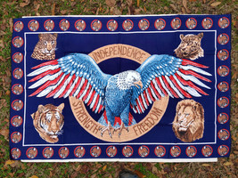 Patriotic USA Wall Tapestry Independence Strength &amp; Freedom Vintage RT Brand - £103.01 GBP