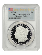 2023-S $1 Morgan Dollar PCGS PR70DCAM (First Day of Issue) - $152.78