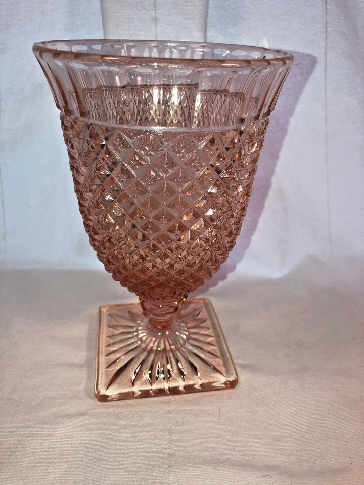 Pink Miss America Candy Jar Bottom Only Depression Glass Mint - $18.74