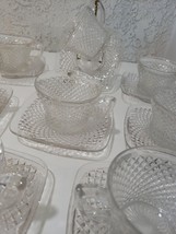 Westmorland English Glass Hobnail Crystal Teacups &amp; Saucers (8) Set  16 Piece - £36.74 GBP