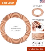 ASTM B280 Compliant 1/4&quot; OD x 25 Ft Copper Tubing - Ideal for Refrigeration - $60.00