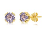 6mm Women&#39;s Earrings .925 Gold Plated 379119 - $29.00
