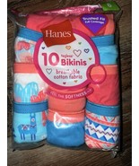 Hanes ~ Girls Tagless 10-Pair Underwear Bikinis Cotton Multicolor ~ Size 6 - $20.29 CAD