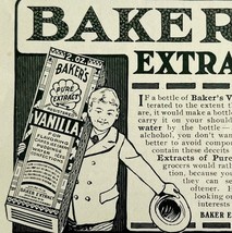 1904 Baker&#39;s Extracts Vanilla Advertisement Dessert Baking Ephemera 4.75... - $370.63 MXN