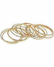 Style and Co Gold-Tone 15-PC. Set Woven and Textured Bangle Bracelets - £11.97 GBP