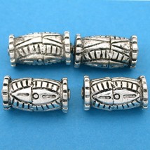 Bali Barrel Antique Silver Plated Beads 21.5mm 19 Grams 3Pcs Approx. - £5.67 GBP