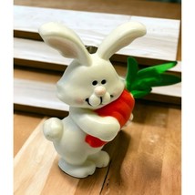 Vintage Easter Bunny Pin Brooch White Rabbit Holding Carrot - £7.93 GBP