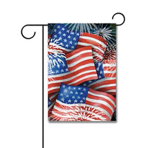 American Flag 4th Of July Patriotic Garden Flag Double Sided 12&quot; x 18&quot; NEW! - £5.42 GBP