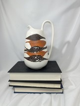 Vintage Haeger Earth Wrap Pitcher in Cream Brown Orange Crackle Lava MCM - £31.39 GBP