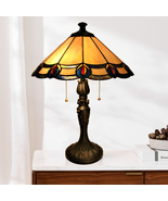 Fine Art Lighting Tiffany Style Table Lamp 221 Glass Cuts Stained Glass  - £148.27 GBP
