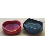 Lot of 2 Vintage Red and Blue Decorative Serveware Ceramic Bowl AZiza - £7.74 GBP