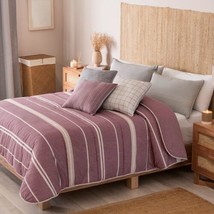 Cordoba Striped Dreamy Detail Reversible Comforter Set 6 Pcs Queen Size - £116.84 GBP