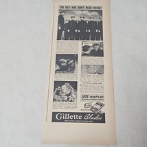 Gillette Blades US Naval Academy For Men Who Don&#39;t Mean Maybe Print Ad 1938 - $7.98