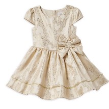 Disney Store Mickey Mouse Shimmer Gold Holiday Christmas Dress for Girls Sz 4 - £33.27 GBP