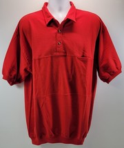 CB) Crescent Bay Men&#39;s Short Sleeve Polo Shirt Red 2XL - £7.90 GBP