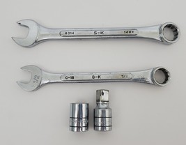 S-K Tools 14mm / 1/2&quot; Combination Wrench / SK 1/2&quot; Socket 3/8&quot; Drive + Extension - £8.95 GBP