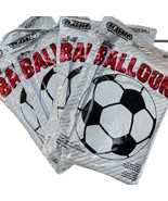 Lot of 4 Classic Silver Balloons Soccer Ball 18&quot; each Vintage New Old Stock - $17.11 CAD