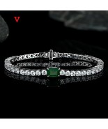 100% 925 Sterling Silver Synthetic Emerald Sparkling High Carbon Diamond... - £72.26 GBP
