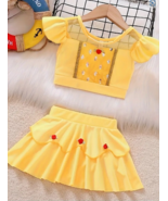 NEW Boutique Princess Belle Beauty and the Beast Girls Bikini Swimsuit - $284.91 MXN