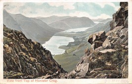 VIEW FROM TOP OF HONISTER CRAG CUMBRIA UK POSTCARD 1905 - $3.64