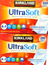 Kirkland Signature Ultra Soft Premium Fabric Softener 2/250 Sheets 500 T... - $22.46