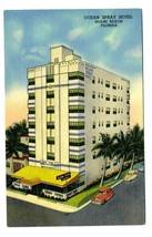 Ocean Spray Hotel Linen Postcard ART DECO 42nd &amp; Collins Miami Beach Florida - $10.89