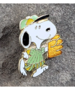 SNOOPY Green Outfit Baseball Mitt Charlie Brown Peanuts Vintage Lapel Ha... - $14.99