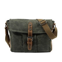 Men Oil Wax Canvas Crossbody Bags Male High Quality Vintage Shoulder Bag Casual  - £65.80 GBP