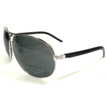 Ralph Lauren Sunglasses RL7016 9001/87 Black Silver Square Frames w Black Lenses - $69.91