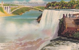 American Falls from Goat Island Niagara Falls New York NY Postcard C48 - £2.33 GBP